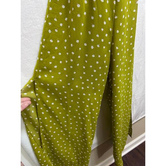 J.O.A. Kiwi Jumpsuit M Sheer Semi Lined Floral Summer Coastal Vacation Resort - Picture 6 of 11